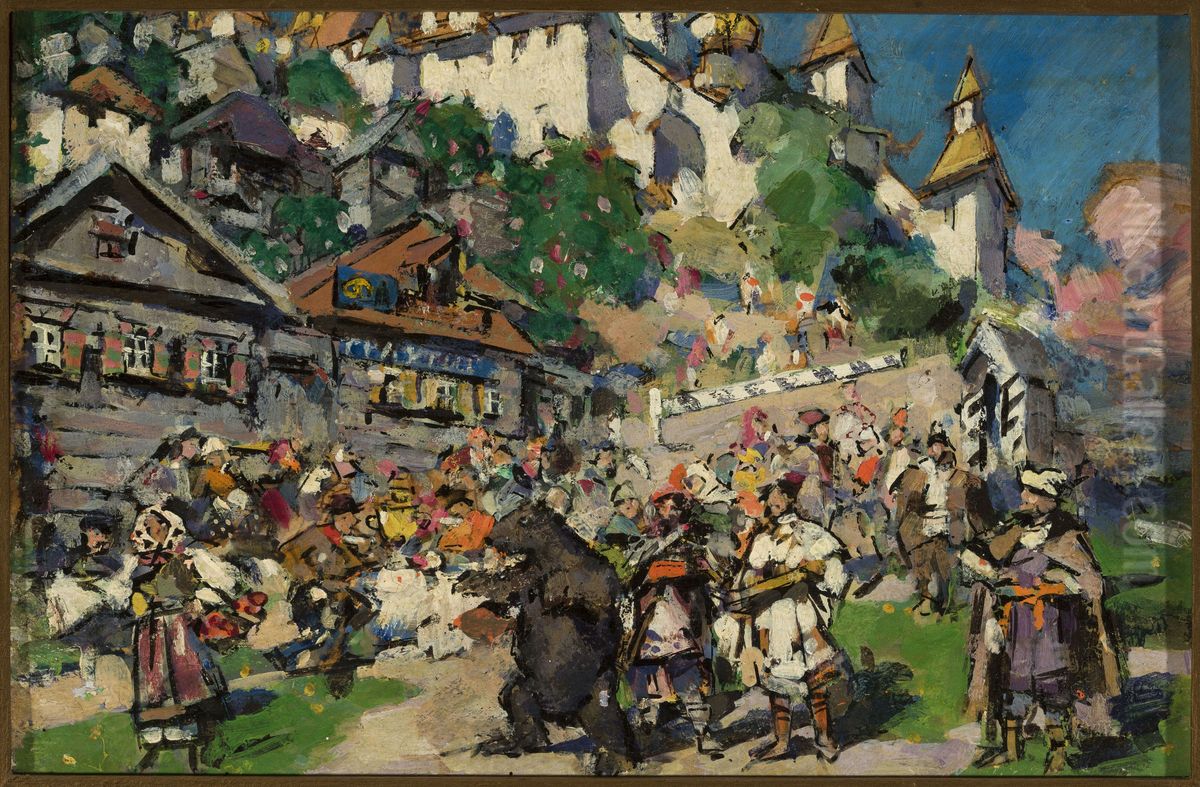 Z niedzwiedziami na Syberii Oil Painting by Konstantin Alexeyevich Korovin