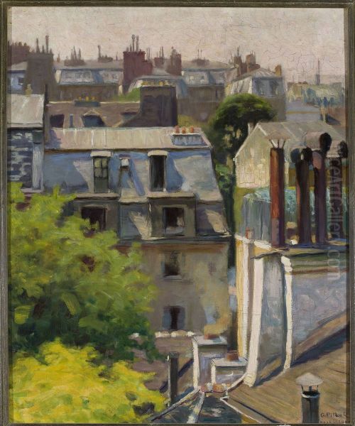 Dachy Paryza Oil Painting by Gustaw Pillati