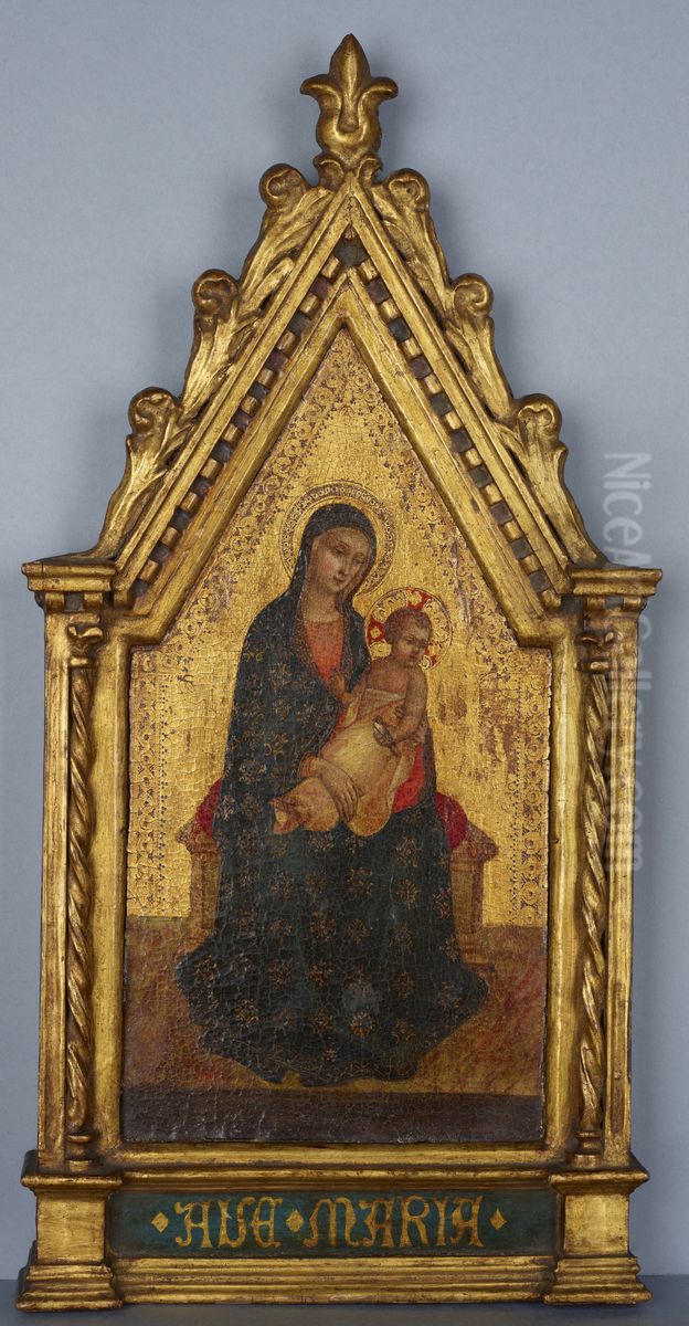 Matka Boska z Dzieciatkiem na tronie Oil Painting by unknown