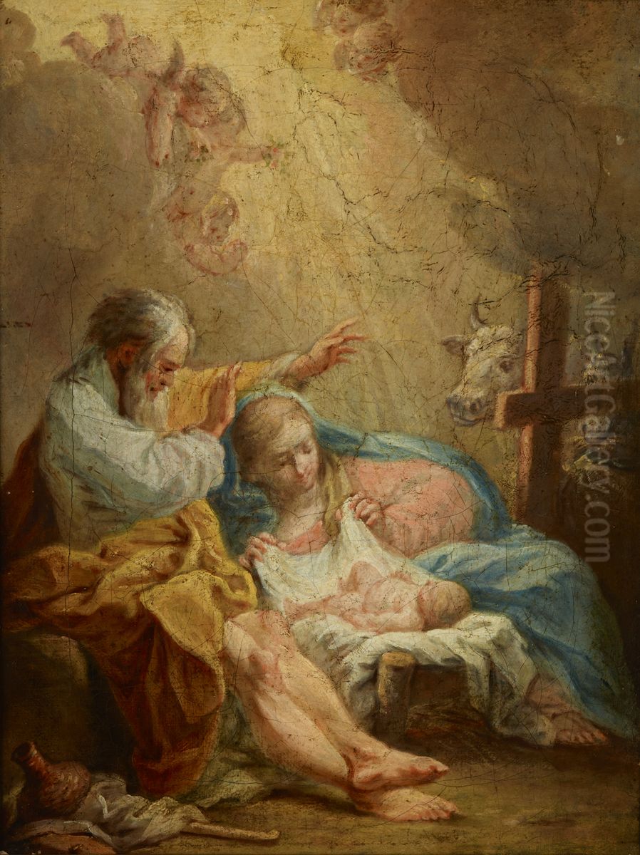 Nativity Oil Painting by Carlo Maratta or Maratti