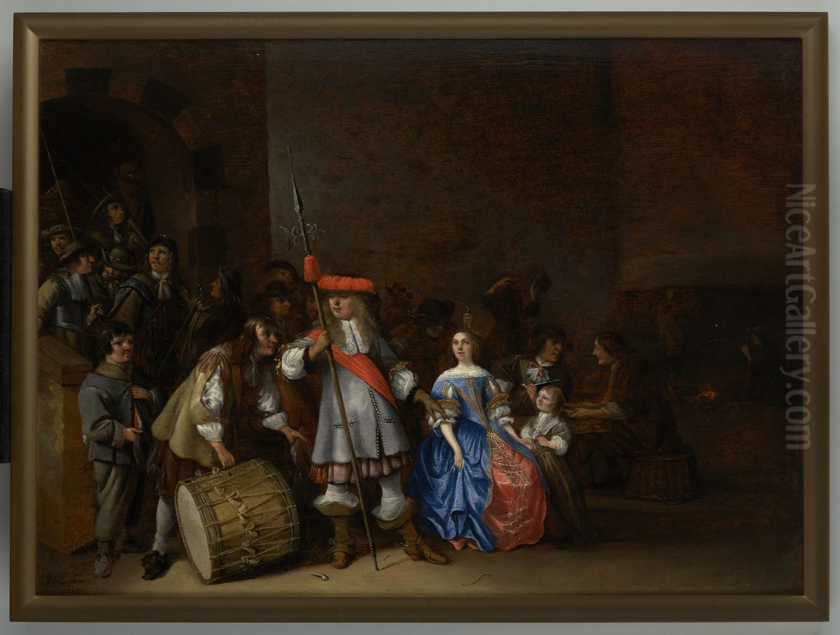 Guardroom Scene Oil Painting by Anthonie Palamedesz.