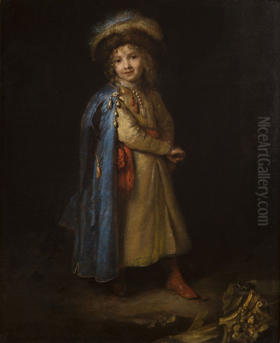 Portrait of a Boy in the Polish National Costume Oil Painting by Caspar Netscher