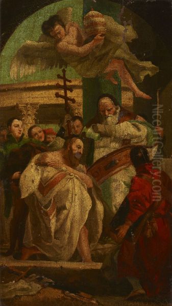 Baptism of King Chlodwig I (ca. 466-511) Oil Painting by unknown
