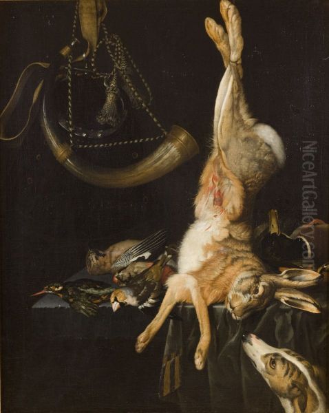 Martwa natura z zajacem Oil Painting by Philipp Ferdinand de Hamilton