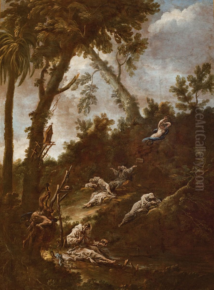 Hermits (Anachorets) Oil Painting by Alessandro Magnasco