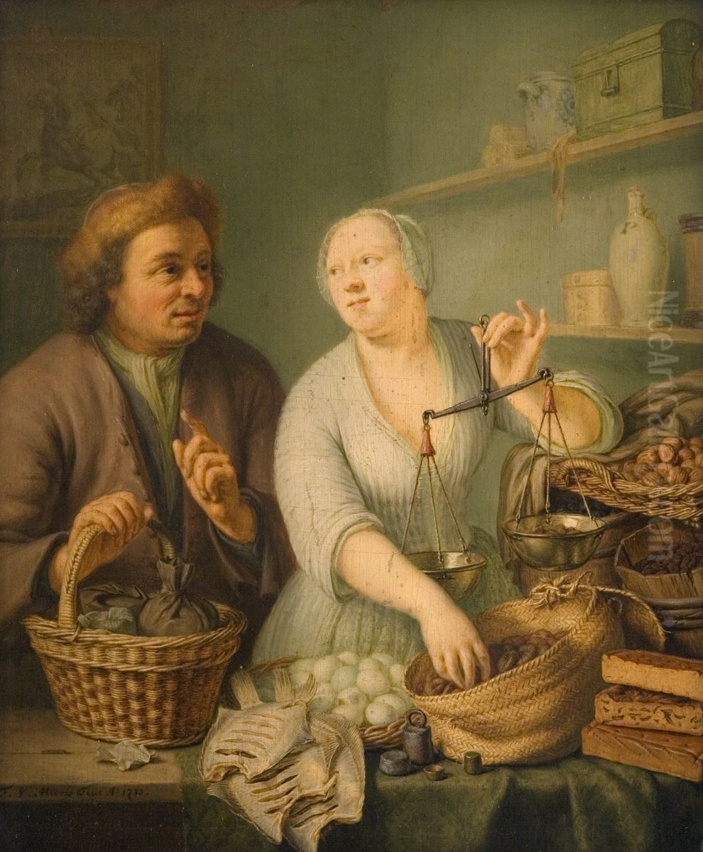 U przekupki Oil Painting by Frans van the Younger Mieris