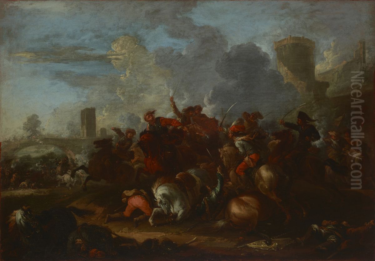 Encounter Oil Painting by August Querfurt