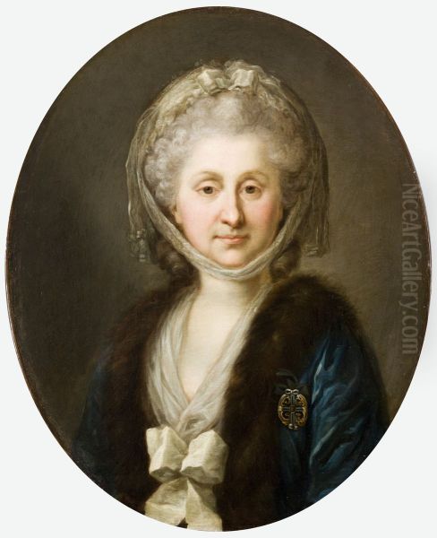 Portrait of Ludwika Zamoyska nee Poniatowska Oil Painting by Marcello Bacciarelli