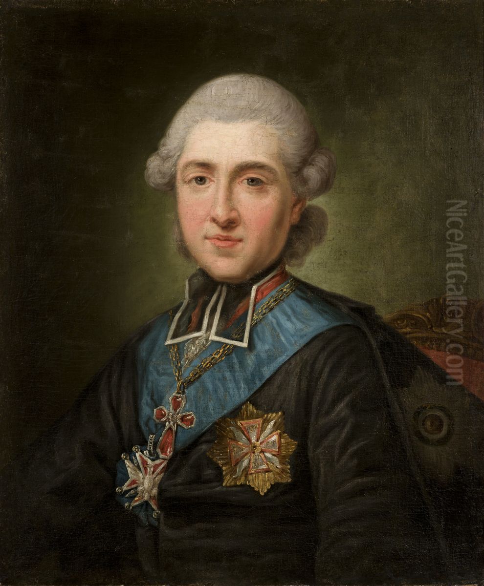 Portrait of Primate Michal Poniatowski Oil Painting by Marcello Bacciarelli