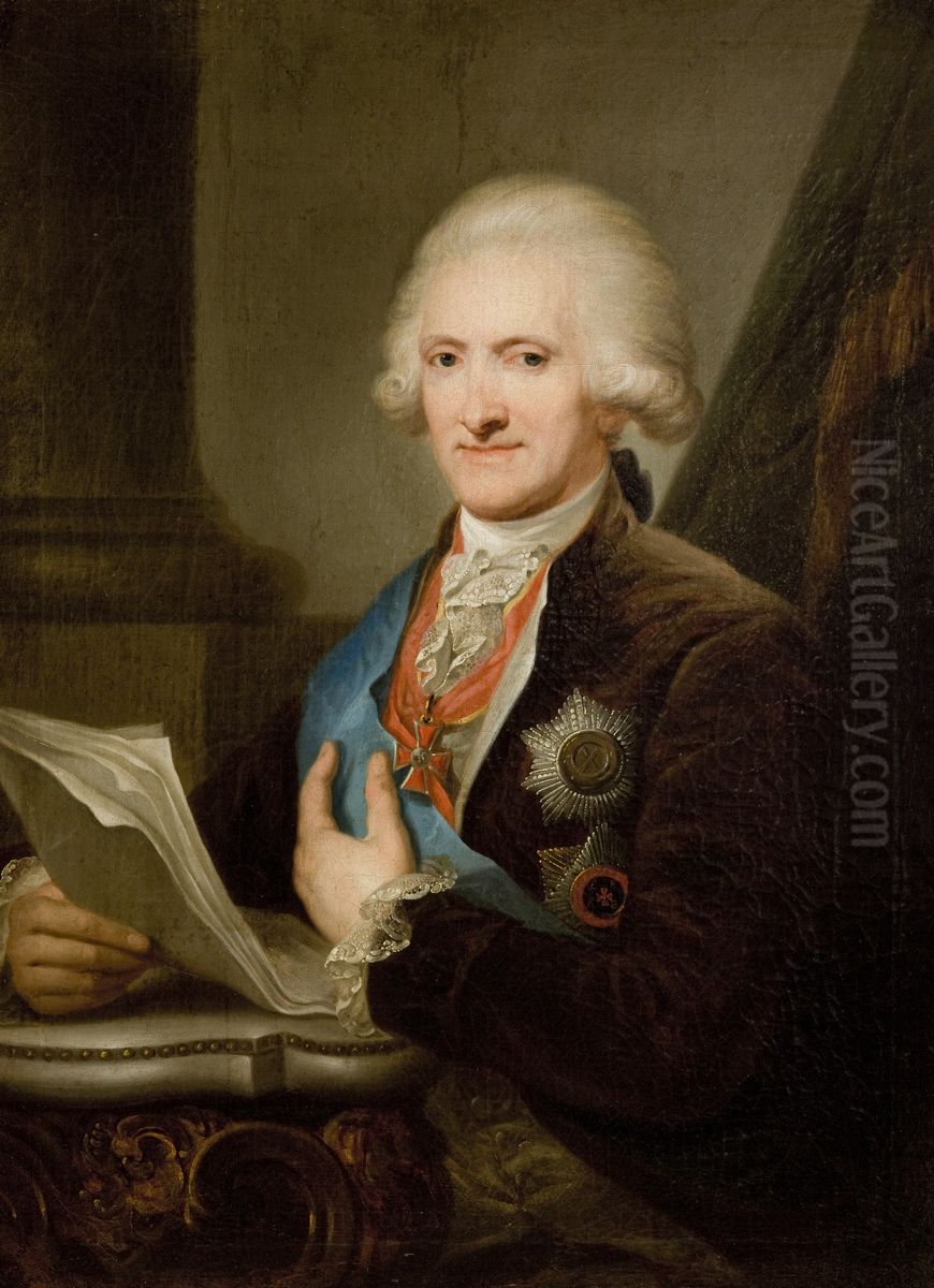 Portrait of Michal Wandalin Mniszech Oil Painting by Marcello Bacciarelli