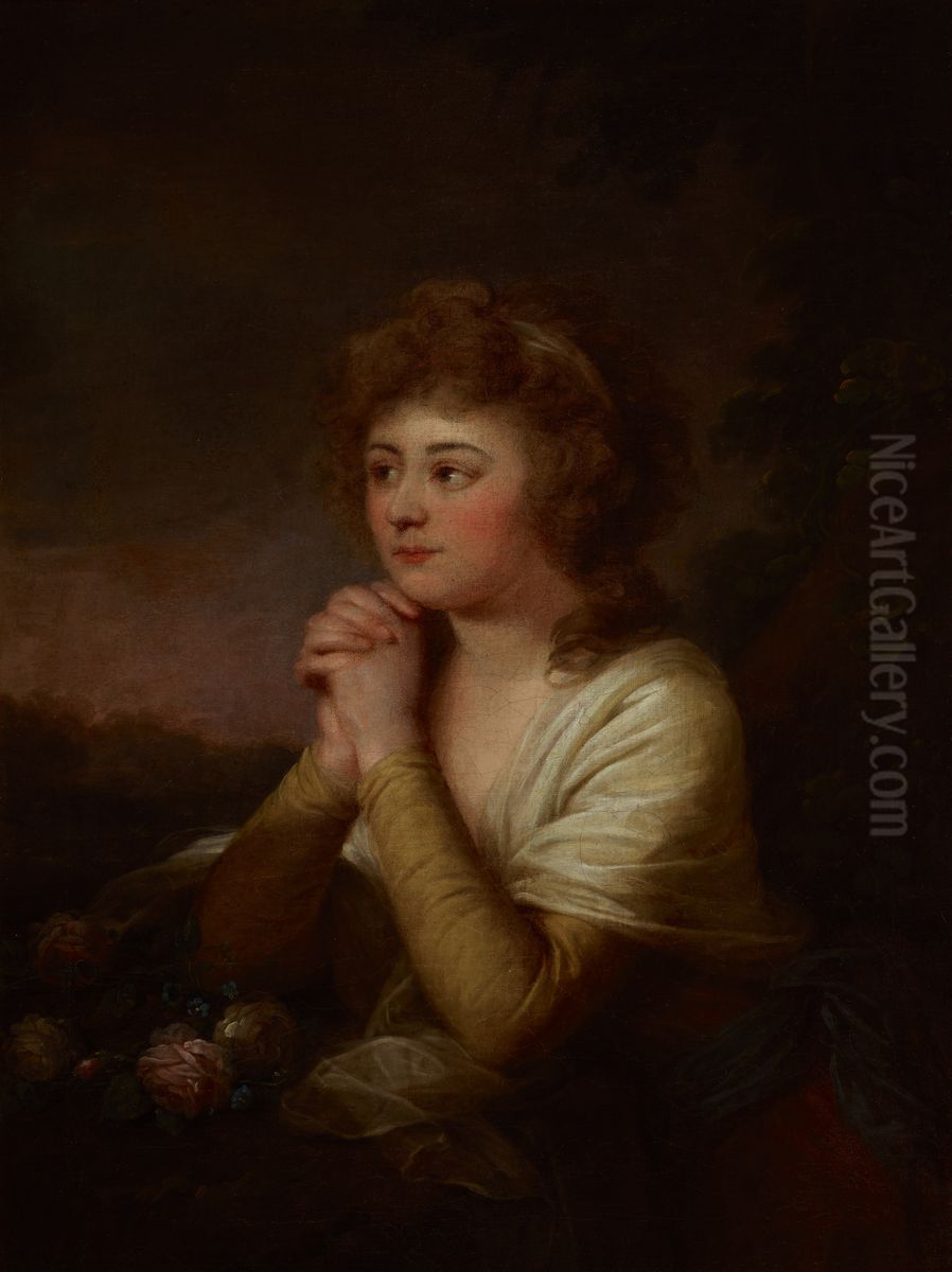 Portret damy z rodziny Skrzynskich Oil Painting by Josef Grassi