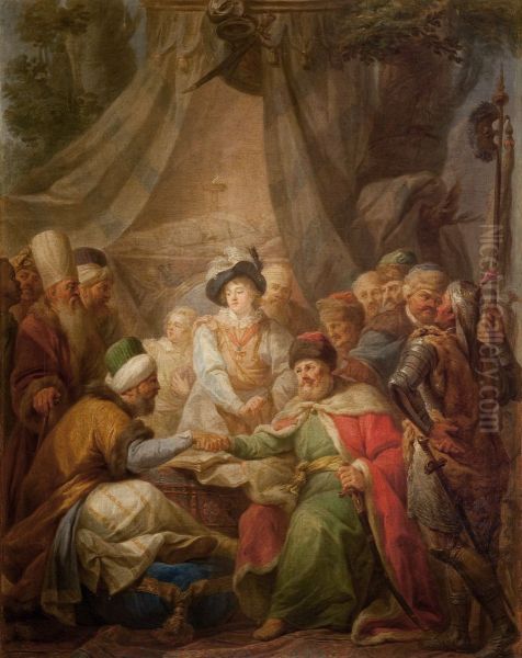Traktat chocimski Oil Painting by Marcello Bacciarelli