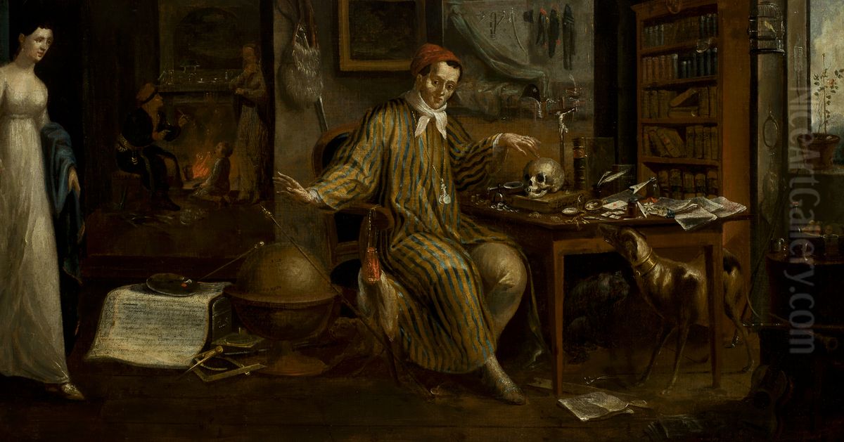 Scholar in His Studio Oil Painting by Michal Stachowicz