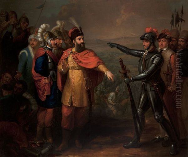 Jagiello i Krzyzacy Oil Painting by Jozef Peszka