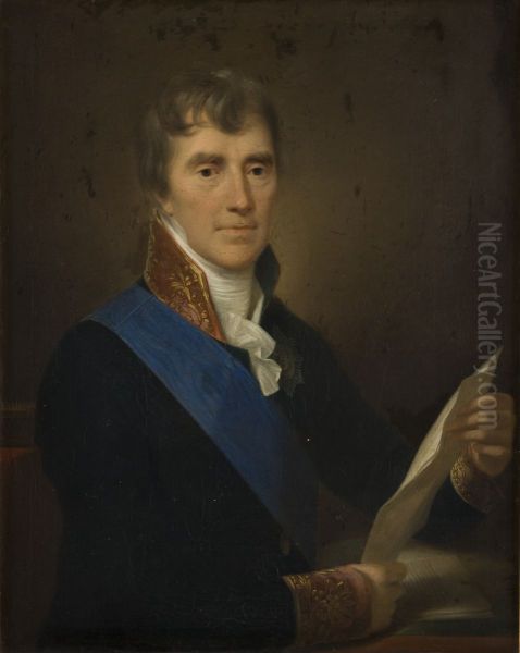 Portrait of Stanislaw Wodzicki Oil Painting by Jozef Peszka