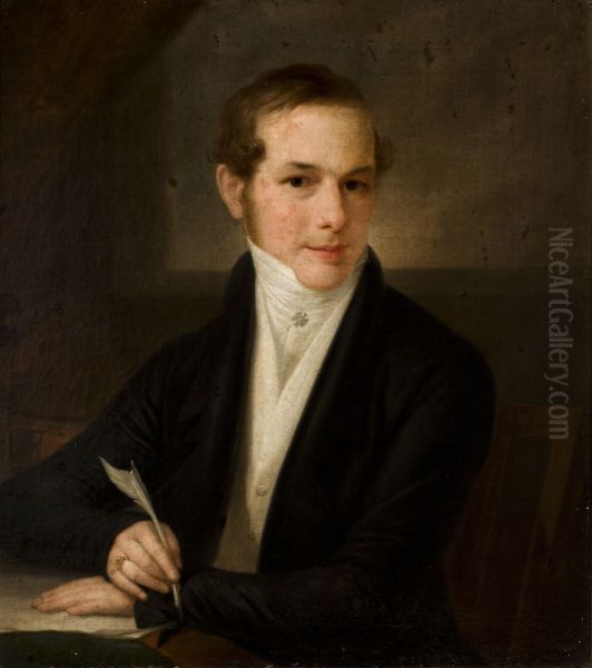 Portrait of Wiktor Kopff Oil Painting by Jozef Peszka