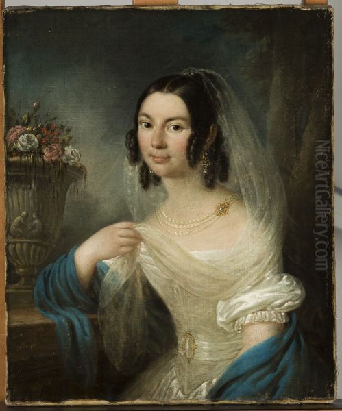 Portrait of Senator Chadzynski's Wife Oil Painting by Franciszek Ksawery Lampi