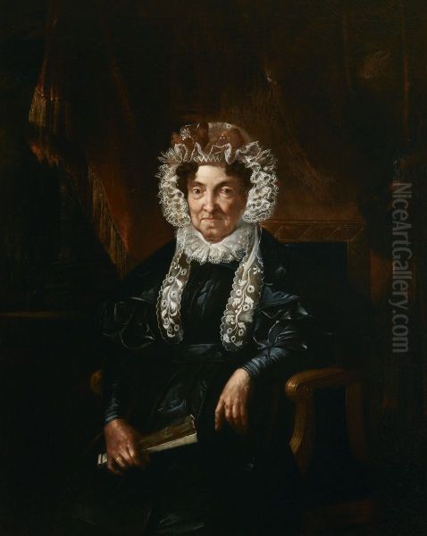 Portrait of Barbara Brodowicz Oil Painting by Rafal Hadziewicz