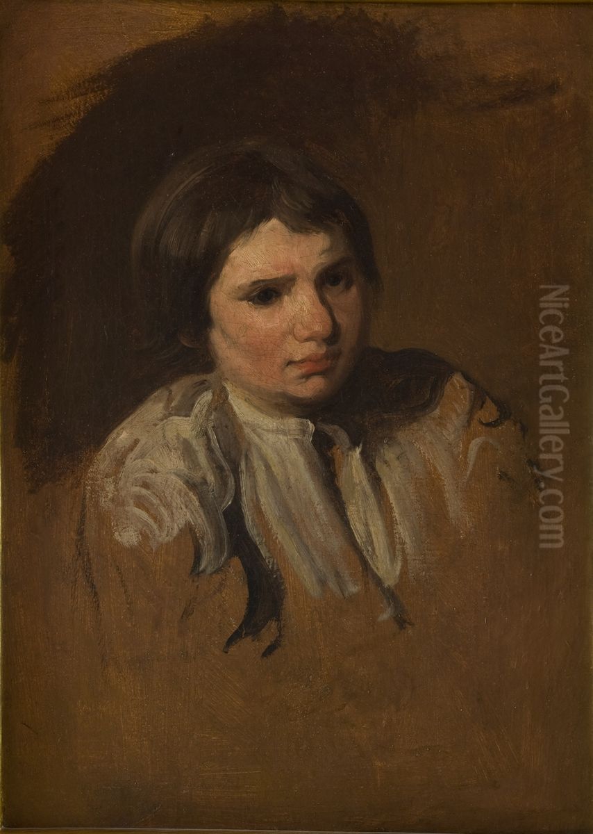 Chlopiec wiejski Oil Painting by Piotr Michalowski