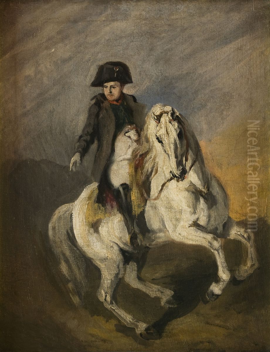 Napoleon on a Grey Horse Oil Painting by Piotr Michalowski