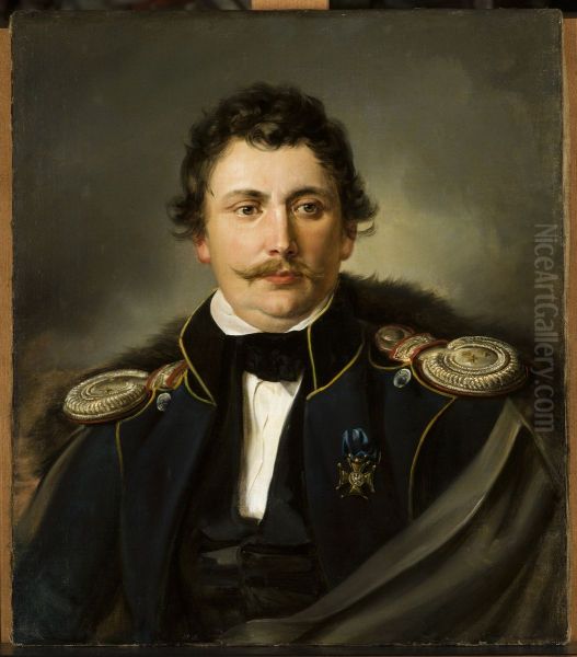 Portret Jozefa Patelskiego Oil Painting by Jan Nepomucen Glowacki