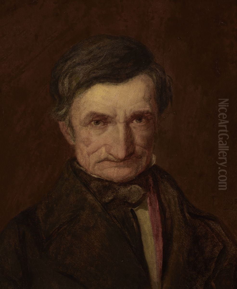Portrait of Father Oil Painting by Franciszek Tepa (Teppa)