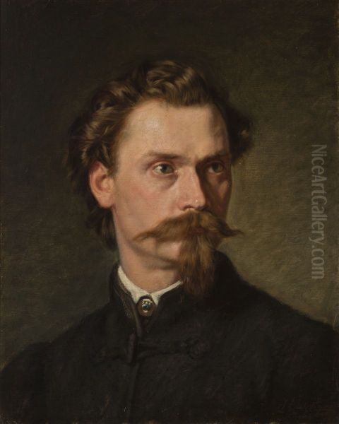 Portret Jozefa Jaroszynskiego Oil Painting by Leopold Loeffler