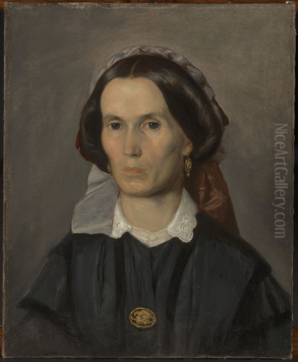 Portrait of Joanna Dziubandowska Oil Painting by Aleksander Kotsis