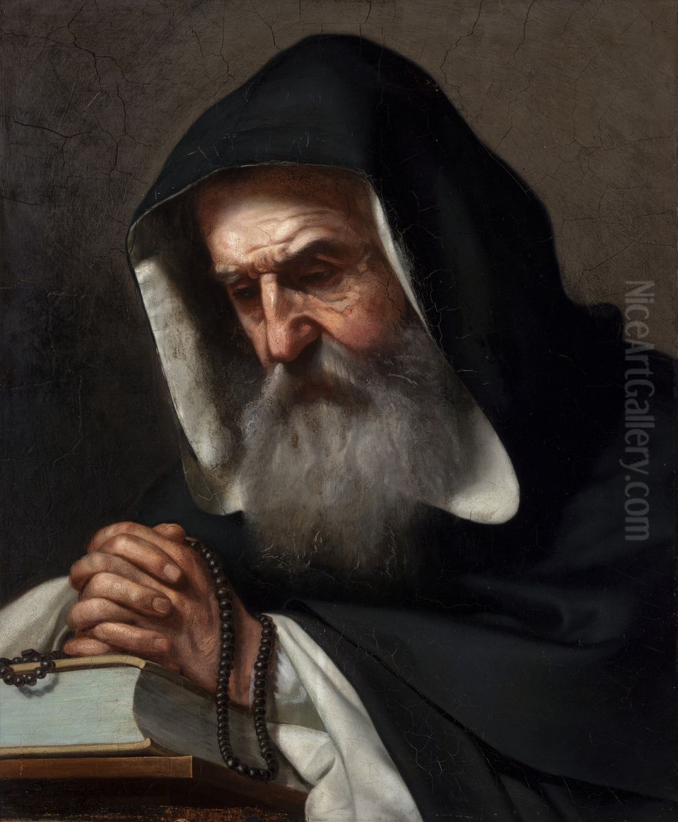 Studium mnicha Oil Painting by Tadeusz Gorecki