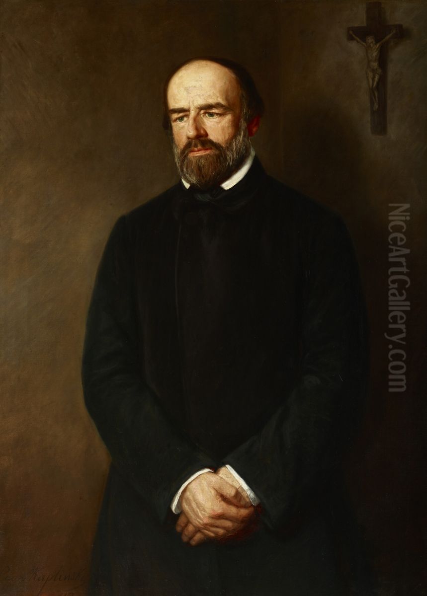 Portrait of Jozef Bohdan Zaleski Oil Painting by Leon Kaplinski