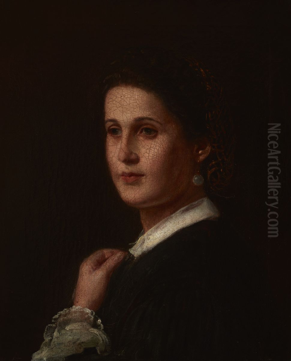 Portret Malwiny Ramloff, narzeczonej artysty Oil Painting by Wladyslaw Luszczkiewicz