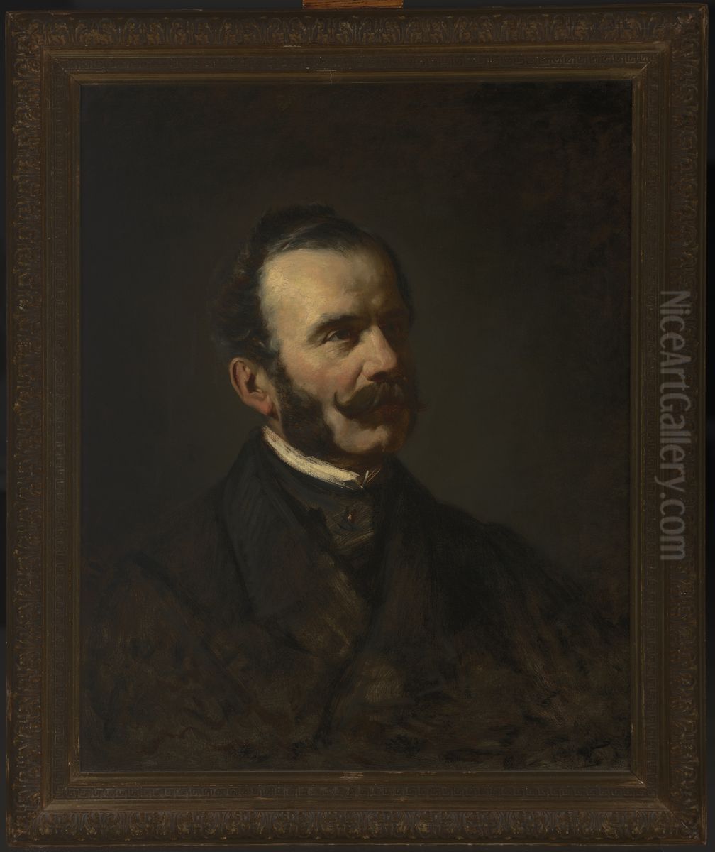 Portrait of Lucjan Siemienski Oil Painting by Wilhelm Leopolski