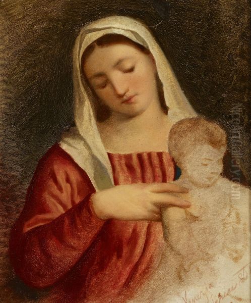 Madonna z Dzieciatkiem - Kopia fragmentu obrazu 