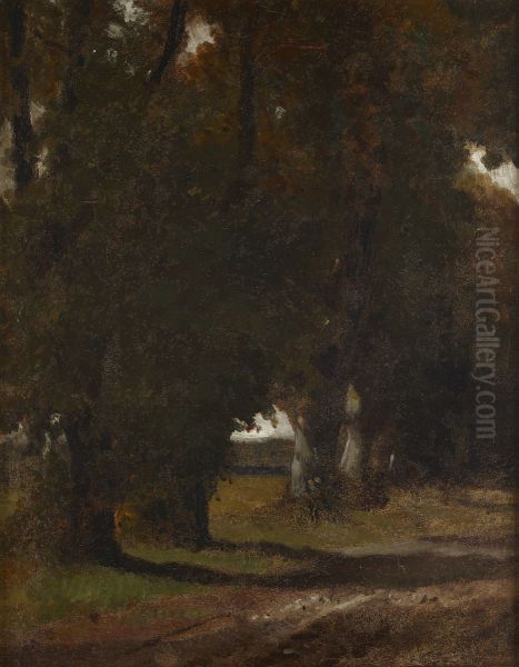 Road Among Trees Oil Painting by Maksymilian Gierymski
