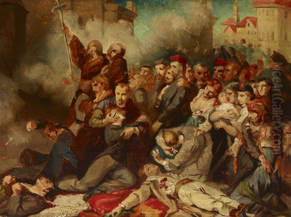Warsaw on 8 April 1861 Oil Painting by Tony Robert-Fleury