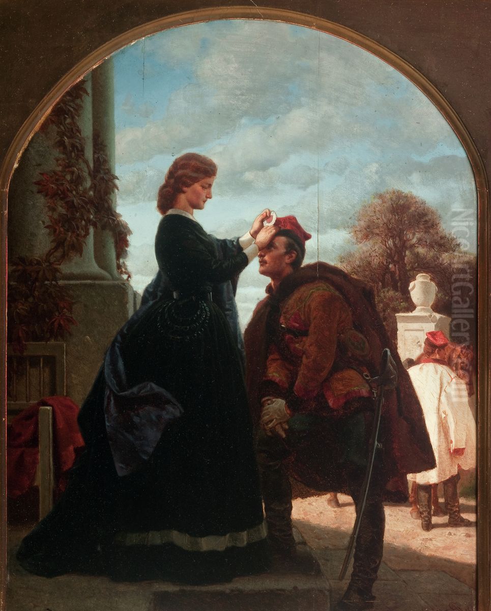 Year 1863 - Leave-Taking Oil Painting by Artur Grottger