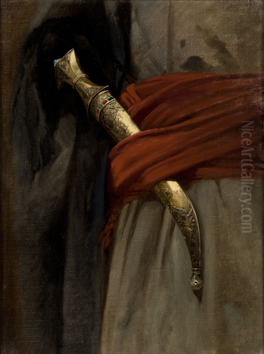 Study of a Khanjar Oil Painting by Stanislaw Chlebowski