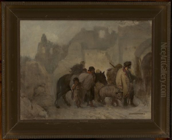 Gypsies Oil Painting by Aleksander Kotsis