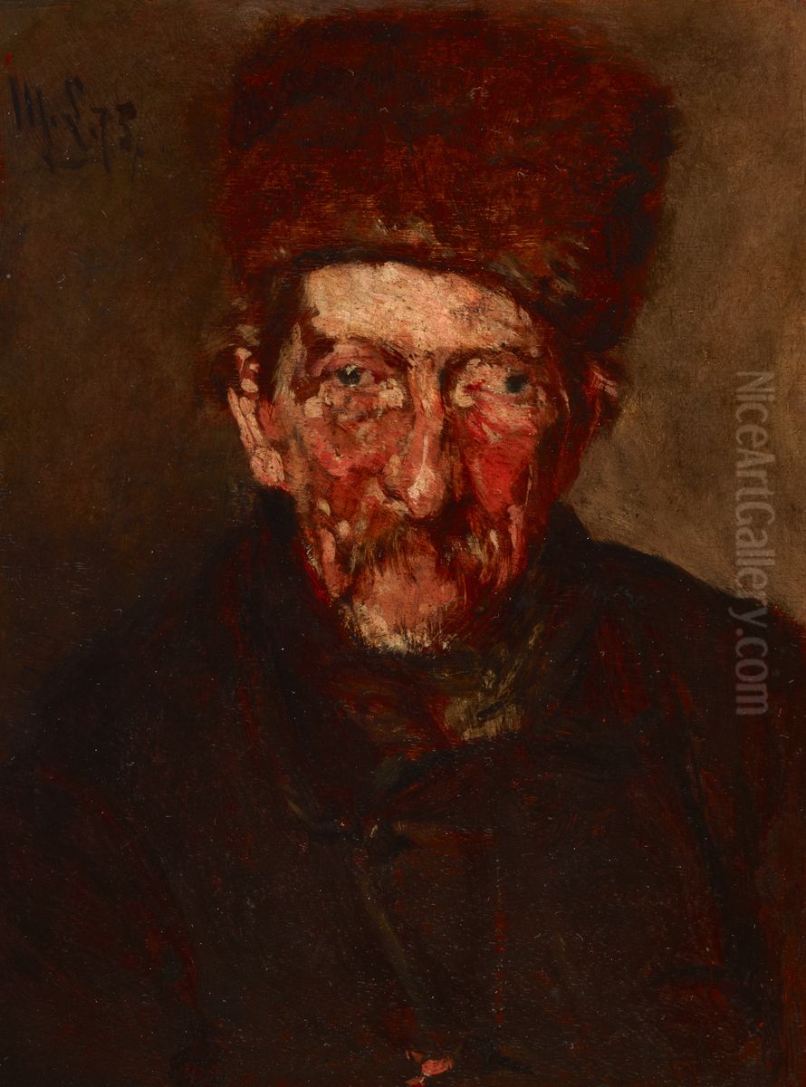 Bust of a Man / Bust of a Woman - Two-sided Painting Oil Painting by Max Liebermann