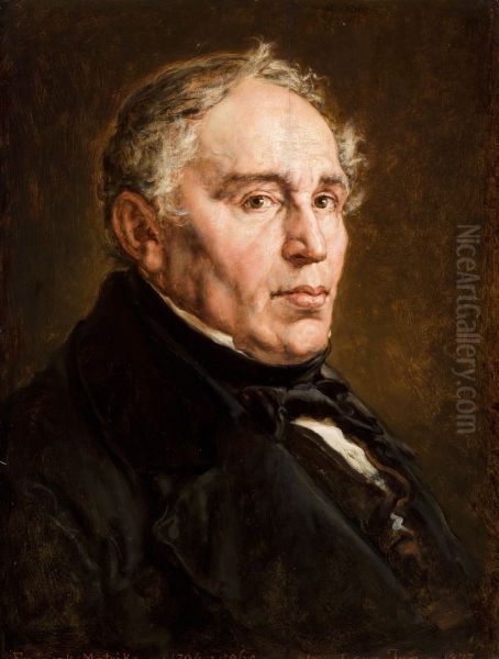 Portrait of Franciszek Matejko, Artist's Father. Oil Painting by Jan Matejko