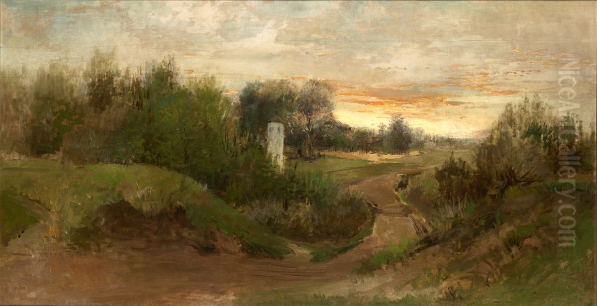 Landscape from the Vincity of Czarnokozince Oil Painting by Albert Chmielowski