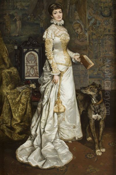 Portret Heleny Modrzejewskiej Oil Painting by Tadeusz Ajdukiewicz