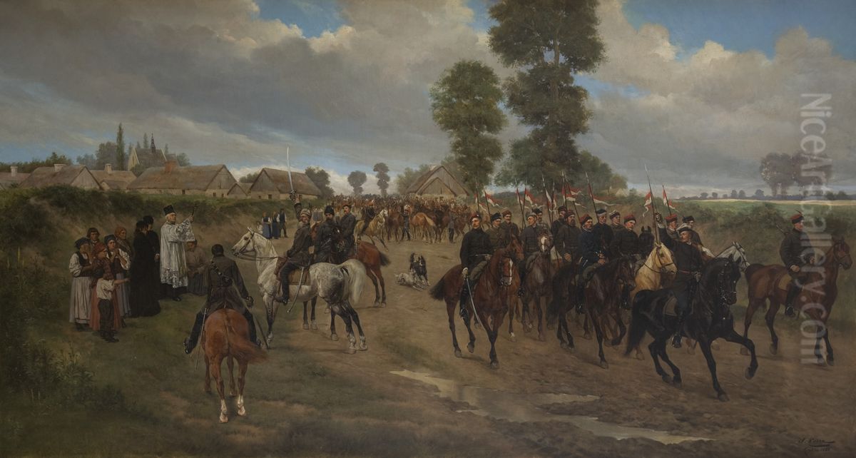 Insurgents of 1863 Oil Painting by Jan Rosen