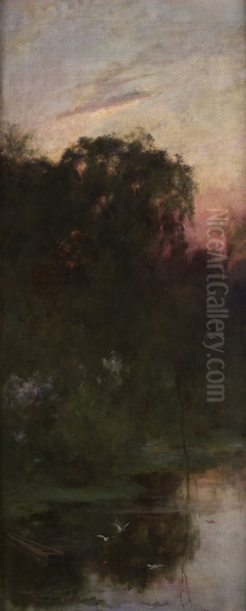 Dawn Oil Painting by Witold Pruszkowski