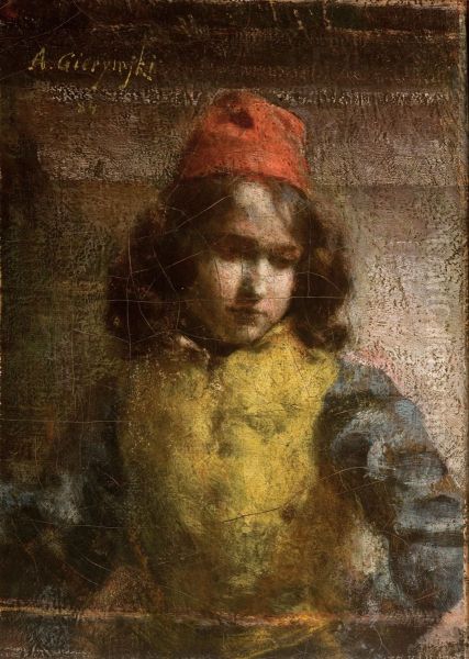 A Florentine Page Oil Painting by Aleksander Gierymski