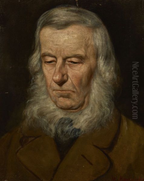 Study of the Head of an Old Man Oil Painting by Waclaw Koniuszko