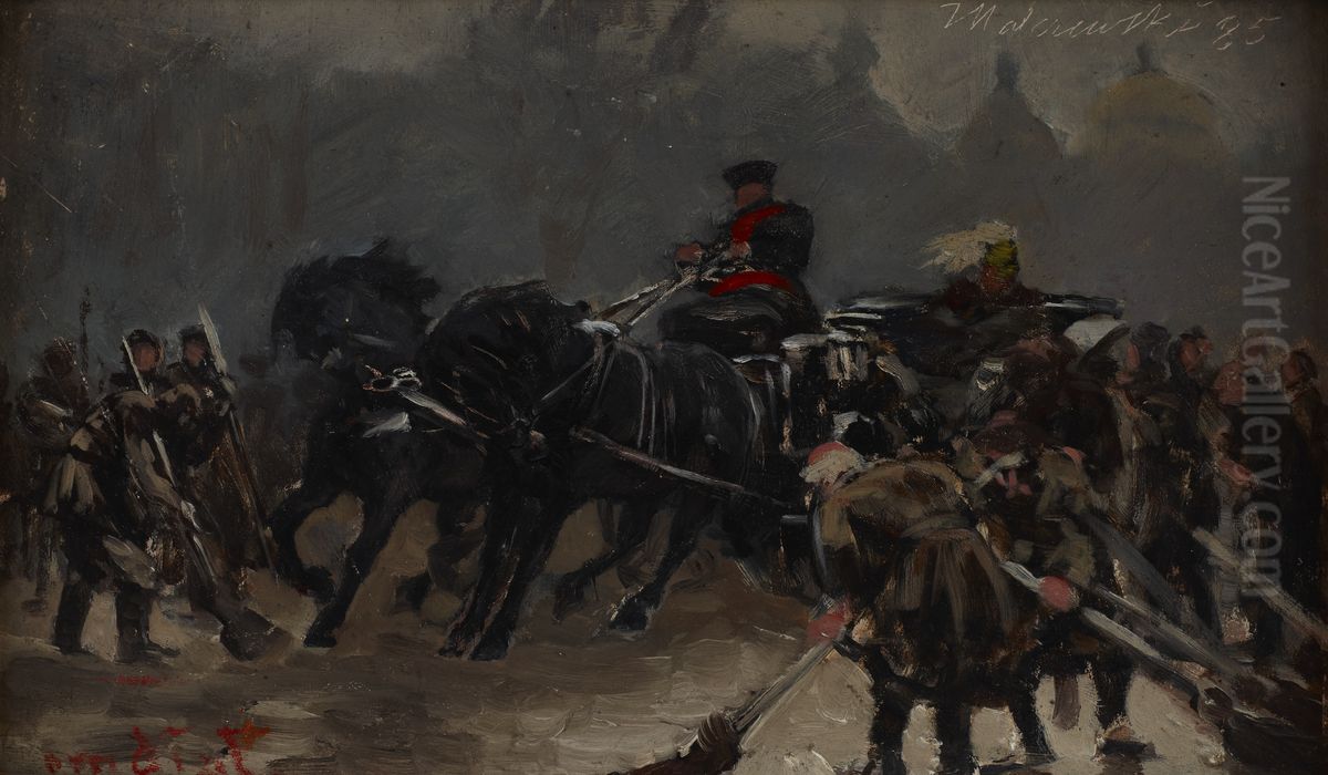 Car jedzie Oil Painting by Jacek Malczewski