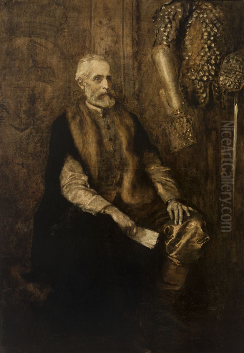 Portrait of Prince Wladyslaw Czartoryski (1828-1894) Oil Painting by Teodor Axentowicz
