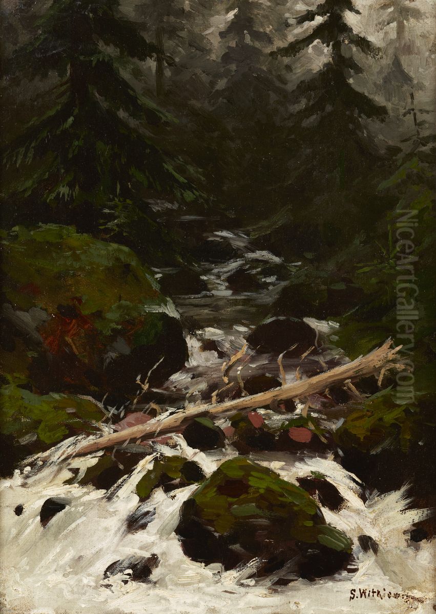 Stream in the Forest Oil Painting by Stanislaw Witkiewicz Stream in the Forest Oil Painting by Stanislaw Witkiewicz