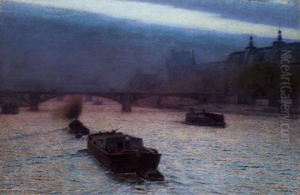 Abend an der Seine Oil Painting by Aleksander Gierymski